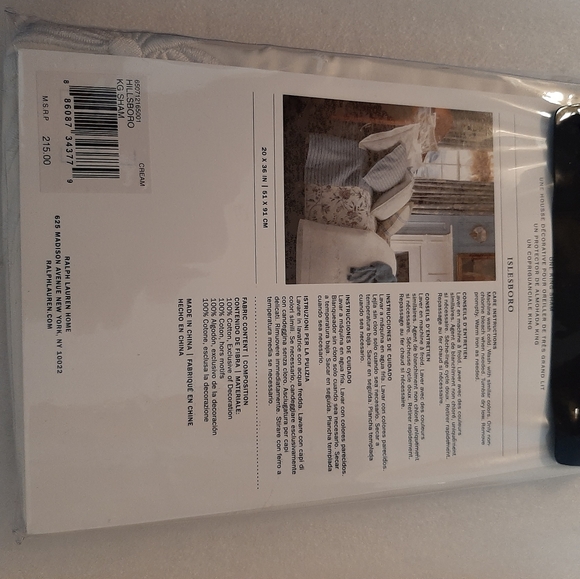 Ralph Lauren KING Islesboro Hillsboro Shams MSRP $430 Cream - Picture 7 of 14